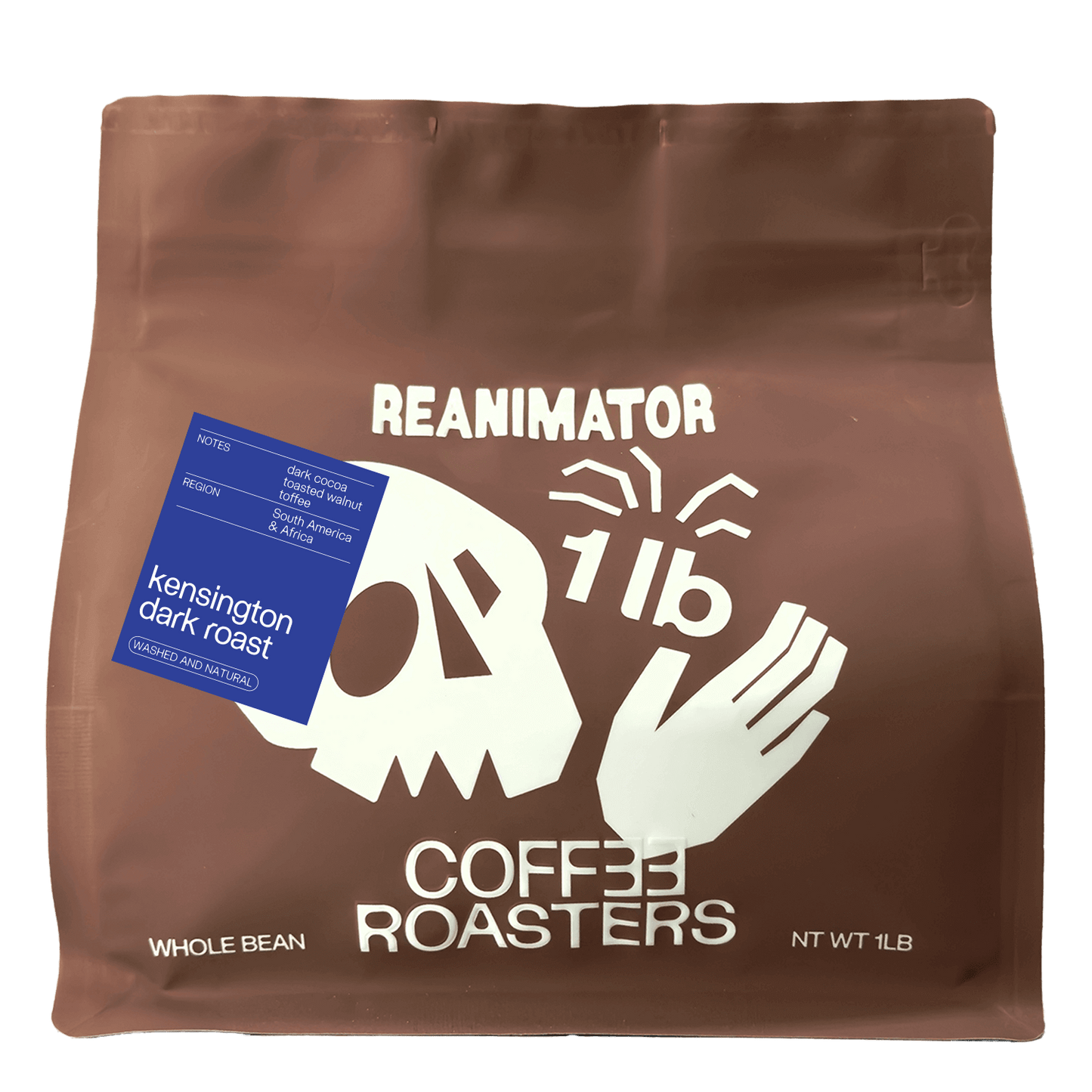 Kensington Blend. Specialty coffee blend. ReAnimator Coffee roasters. Whole bean coffee. Dark Roast coffee blend.