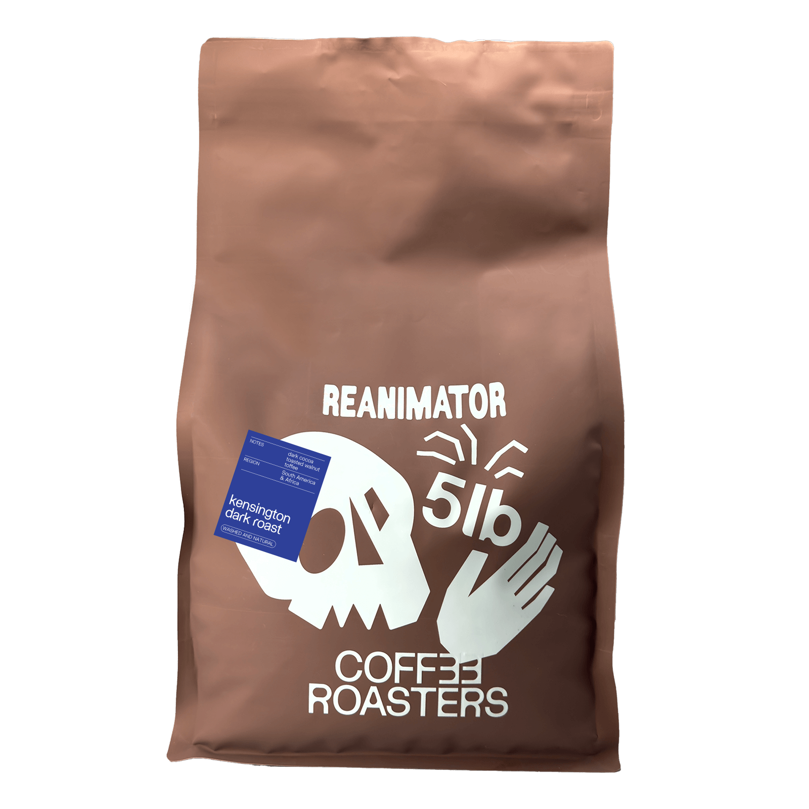 Kensington Blend. Specialty coffee blend. ReAnimator Coffee roasters. Whole bean coffee. Dark Roast coffee blend.